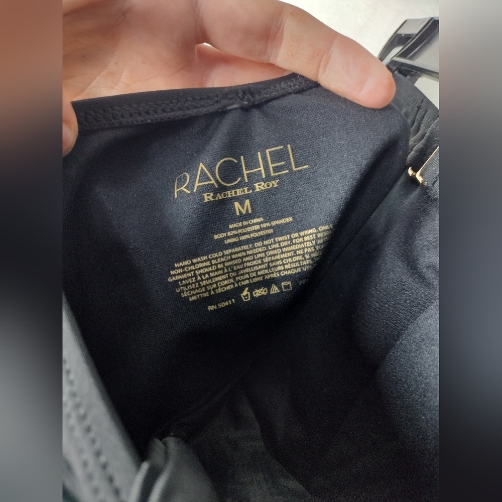 Rachel Rachel Roy Black Cutout Asymmetrical One-Piece Swimsuit Size Medi… - Picture 15 of 16